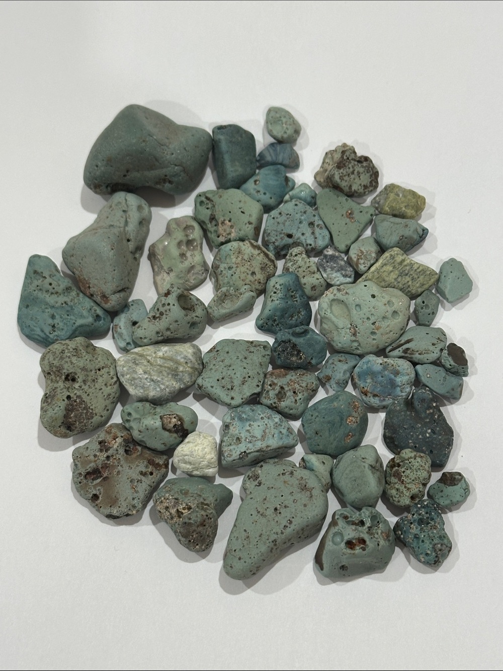 Mixed Green-Blue slag sea pebbles stones